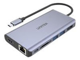 UNITEK D1056A Hub USB-C 2x USB 3.1 HDMI DP RJ45 SD Reader