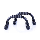 Spokey BRACER IV Handles for push-ups, Stable base finished with rubber; Soft, comfortable handles, Black, Rubber/Steel