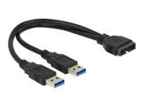 DELOCK Cable USB 3.0 Pin header male > 2 x USB 3.0 Type-A male 25 cm