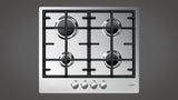 Fulgor CPH 604 G X Hob, Gas, Width 59 cm, 4 cooking zones, Mechanical control, Stainless steel