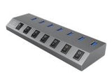 ICY BOX IB-HUB1701-C3 7-port hub with USB 3.0 Type-C and Type-A interface and BC 1.2 support