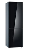 Bosch Refrigerator KGV36VBEAS Energy efficiency class E, Free standing, Combi, Height 186 cm, No Frost system, Fridge net capacity 214 L, Freezer net capacity 94 L, 39 dB, Black