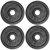 PROIRON PRKISP01K Weight Plates Set, 4 x 1.25 kg, Black, Solid Cast Iron