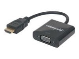 MANHATTAN HDMI to VGA Converter HDMI Male to VGA Female black Polybag