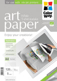ColorWay ART Photo Paper T-shirt transfer (white), 5 sheets, A4, 120 g/m�
