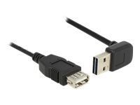 DELOCK Extension cable EASY-USB 2.0 Type-A male angled up / down > USB 2.0 Type-A female black 0,5 m