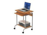TECHLY 305694 Compact computer desk 600x450 with sliding keyboard tray beech/silver