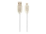GEMBIRD CC-USB2R-AMmBM-1M-W Gembird Premium rubber Micro-USB charging and data cable, 1m, white