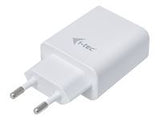 I-TEC Power Charger for USB Device Dual power adaptor 2,4A, White USB also for Apple iPad 1/2/3/4 iPad mini and iPhone
