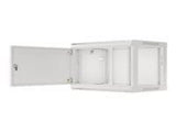 LANBERG Wall mount cabinet 19inch 6U 600x450 steel doors grey flat pack