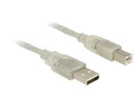 DELOCK cable USB 2.0 A connector > USB 2.0 B connector transparent 3m