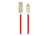 GEMBIRD CC-USB2R-AMmBM-2M-R Premium rubber Micro-USB charging and data cable 2m red