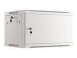 LANBERG Wall mount cabinet 19inch 6U 600x450 steel doors grey flat pack