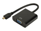 DIGITUS converter micro-HDMI to VGA  micro HDMI plug VGA (D-Sub) connector 3,5mm audio jack black