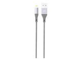 SILICON POWER Cable USB - Lightning Boost Link Nylon LK30AL 1M Quick Charge Gray