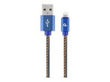 GEMBIRD CC-USB2J-AMLM-2M-BL Premium jeans denim 8-pin cable with metal connectors 2m blue