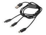 NATEC NKA-1202 Extreme Media cable microUSB+ Lightning+ USB Typ-C to USB (M), 1m, Black