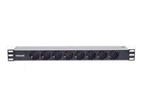 INTELLINET 19inch Power Strip 8-way German layout with LED Indicator no Surge Protection 1.6m Power Cord 1.5U