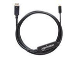 MANHATTAN USB-C to DisplayPort Adapter Cable 2m Converts a DP Alt Mode Signal to a DisplayPort 4K Output) 2 m 6 ft. Black
